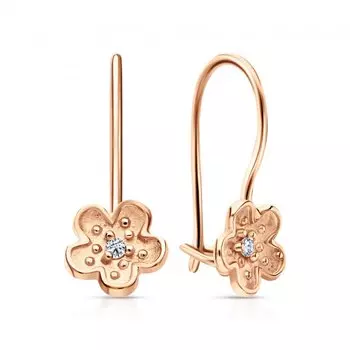 Золотые серьги с фианитами