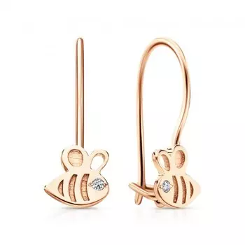 Золотые серьги с фианитами