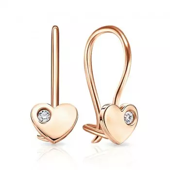 Золотые серьги с фианитами