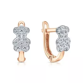 Золотые серьги с фианитами