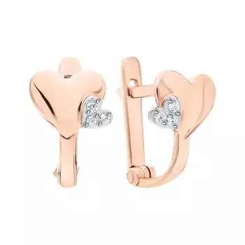 Золотые серьги с фианитами