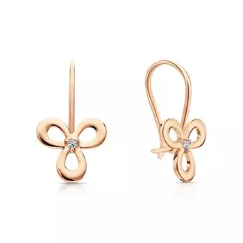 Золотые серьги с фианитами