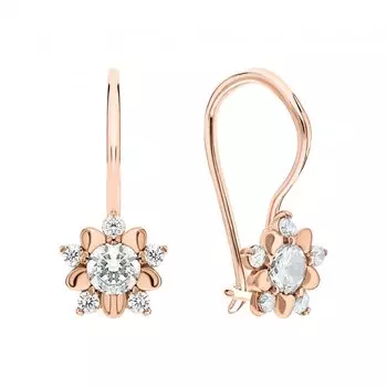 Золотые серьги с фианитами