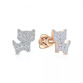 Золотые серьги с фианитами