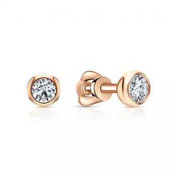 Золотые серьги с фианитами