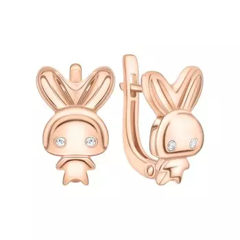 Золотые серьги с фианитами