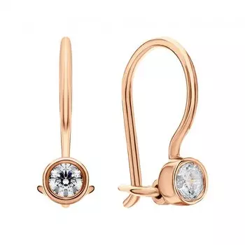 Золотые серьги с фианитами