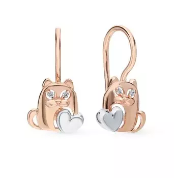 Золотые серьги с фианитами