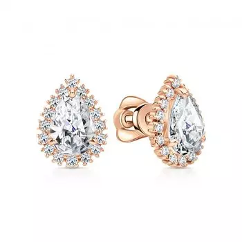 Золотые серьги с фианитами