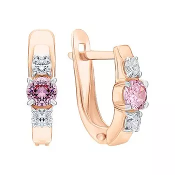 Золотые серьги с фианитами