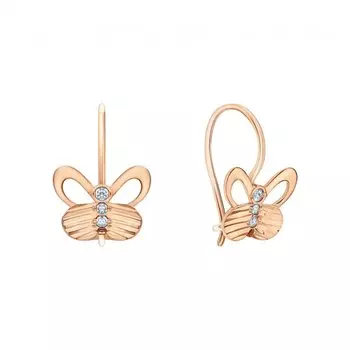 Золотые серьги с фианитами