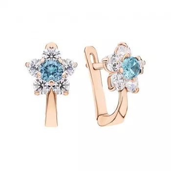 Золотые серьги с фианитами