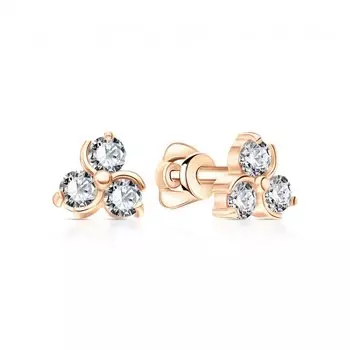 Золотые серьги с фианитами