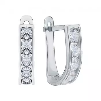 Золотые серьги с фианитами