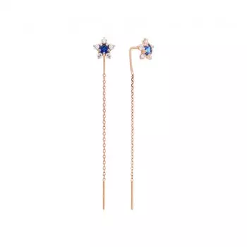 Золотые серьги с фианитами и со шпинелью