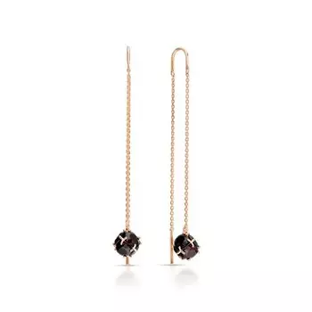 Золотые серьги с гранатами