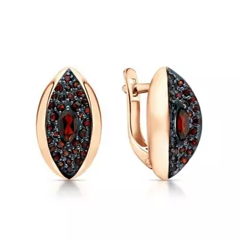 Золотые серьги с гранатами