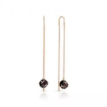 Золотые серьги с гранатами природными