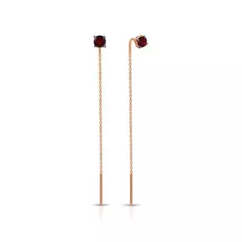 Золотые серьги с гранатами природными