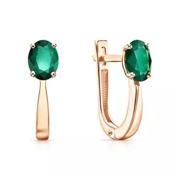 Золотые серьги с изумрудами природными