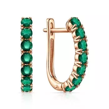 Золотые серьги с изумрудами природными