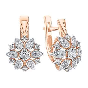 Золотые серьги с кубическим цирконием