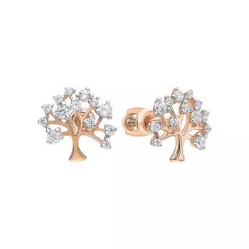 Золотые серьги с кубическим цирконием