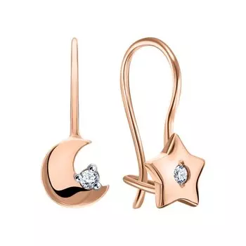 Золотые серьги с кубическим цирконием