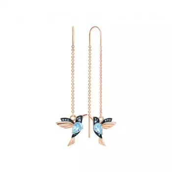 Золотые серьги с кубическим цирконием и топазами природными