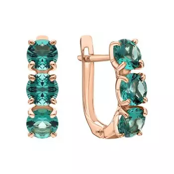 Золотые серьги с наноситалами турмалин параиба