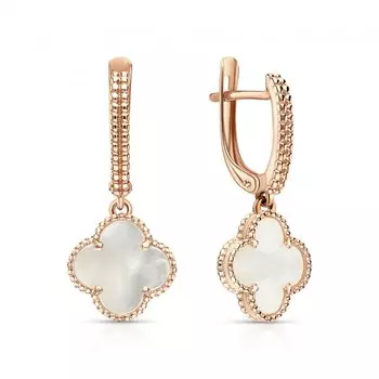 Золотые серьги с перламутрами