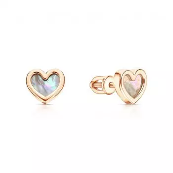 Золотые серьги с перламутром природным