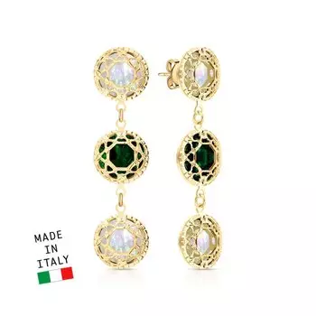 Золотые серьги с перламутром природным