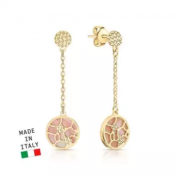 Золотые серьги с перламутром природным