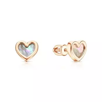 Золотые серьги с перламутром природным