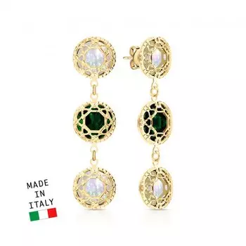 Золотые серьги с перламутром природным