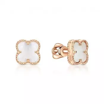 Золотые серьги с перламутром природным