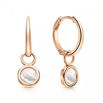 Золотые серьги с перламутром природным