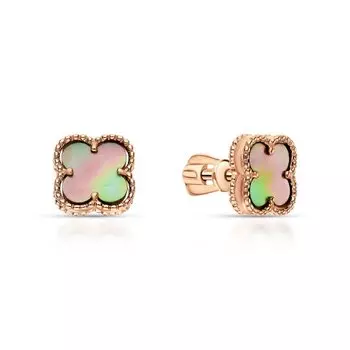 Золотые серьги с перламутром природным