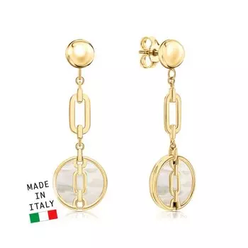 Золотые серьги с перламутром природным