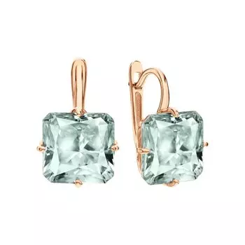 Золотые серьги с празиолитами