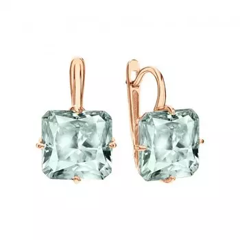 Золотые серьги с празиолитами