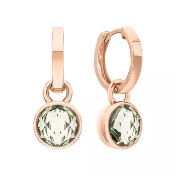 Золотые серьги с празиолитами природными