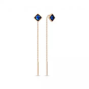 Золотые серьги с янтарями природными