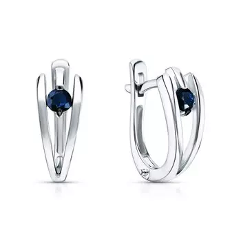 Золотые серьги с сапфирами природными