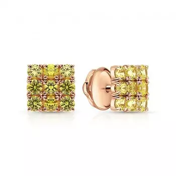 Золотые серьги с сапфирами природными