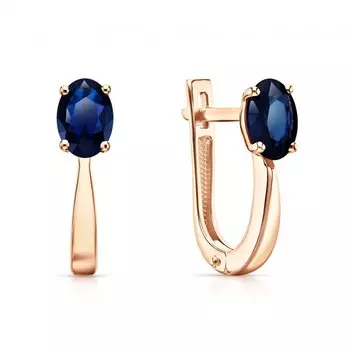 Золотые серьги с сапфирами природными