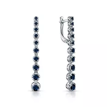 Золотые серьги с сапфирами природными