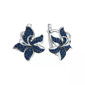 Золотые серьги с сапфирами природными