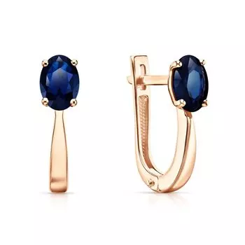 Золотые серьги с сапфирами природными